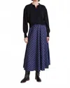 Apiece Apart Rene Midi Skirt In Navy Stripe In Blue