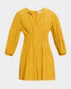 Apiece Apart Rocca Pintuck A-line Mini Dress In Yellow