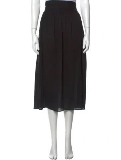 Pre-owned Apiece Apart Ruffle Embellishment Midi Length Skirt In Black