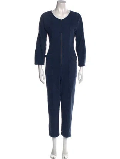 Pre-owned Apiece Apart Scoop Neck Jumpsuit In Blue