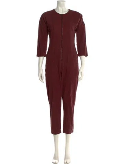 Pre-owned Apiece Apart Scoop Neck Jumpsuit In Burgundy