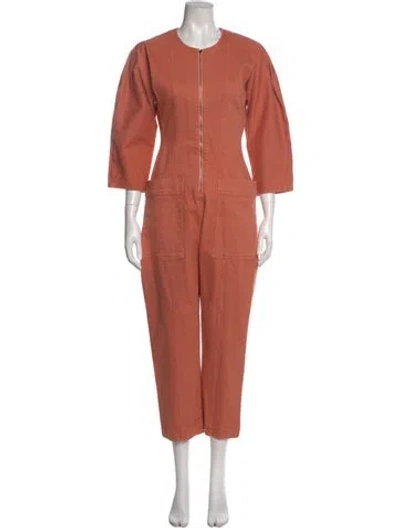 Pre-owned Apiece Apart Scoop Neck Jumpsuit In Orange