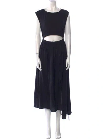 Pre-owned Apiece Apart Scoop Neck Long Dress In Black