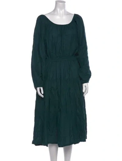 Pre-owned Apiece Apart Scoop Neck Long Dress In Blue