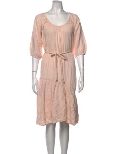 Pre-owned Apiece Apart Scoop Neck Midi Length Dress In Neutrals