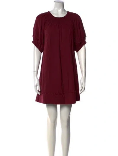 Pre-owned Apiece Apart Scoop Neck Mini Dress In Burgundy