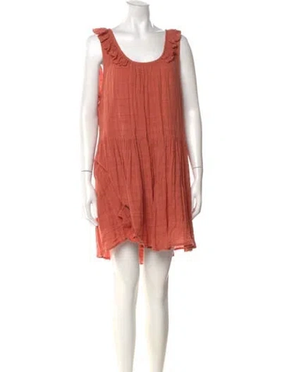 Pre-owned Apiece Apart Scoop Neck Mini Dress In Orange