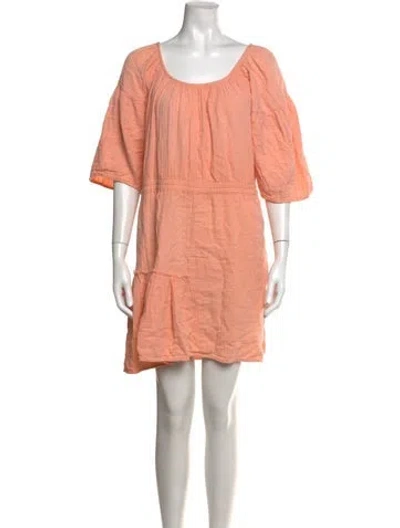 Pre-owned Apiece Apart Scoop Neck Mini Dress In Orange