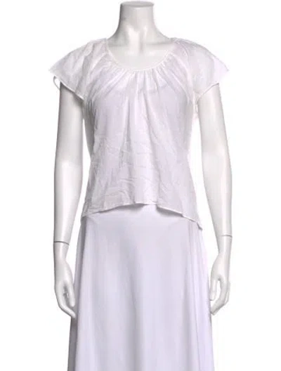 Pre-owned Apiece Apart Scoop Neck Short Sleeve Blouse In Neutrals