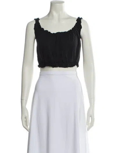 Pre-owned Apiece Apart Scoop Neck Sleeveless Crop Top In Black
