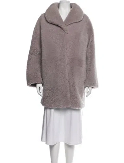 Pre-owned Apiece Apart Shearling Fur Coat In Purple