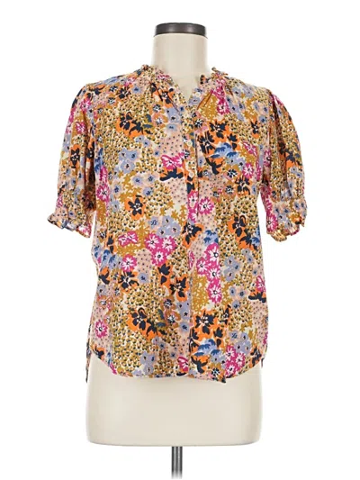 Pre-owned Apiece Apart Short Sleeve Blouse In Brown