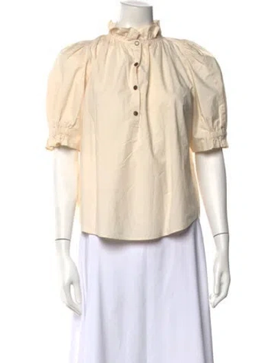 Pre-owned Apiece Apart Short Sleeve Blouse In Neutral