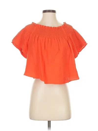 Pre-owned Apiece Apart Short Sleeve Blouse In Orange