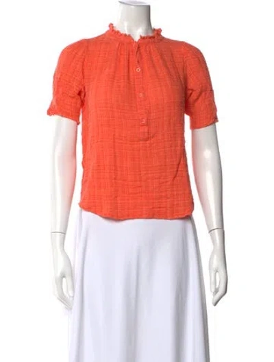 Pre-owned Apiece Apart Short Sleeve Blouse In Orange