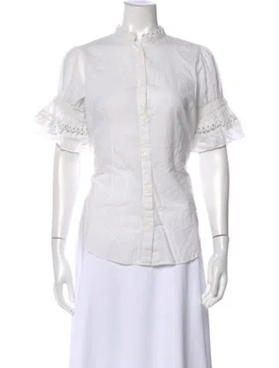 Pre-owned Apiece Apart Short Sleeve Blouse In White