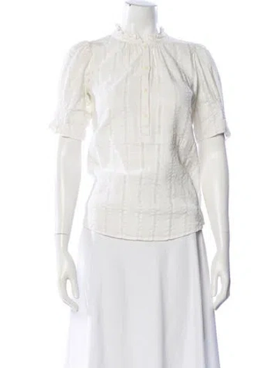 Pre-owned Apiece Apart Short Sleeve Blouse In White