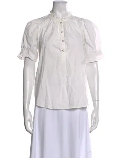 Pre-owned Apiece Apart Short Sleeve Blouse In White