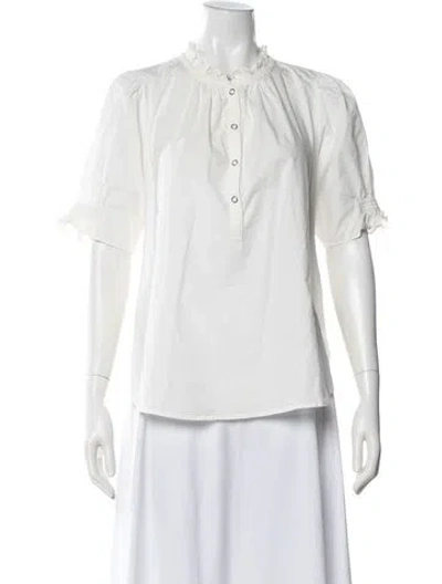 Pre-owned Apiece Apart Short Sleeve Blouse In White