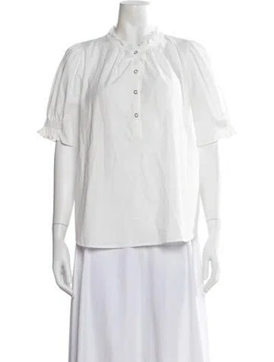 Pre-owned Apiece Apart Short Sleeve Blouse In White