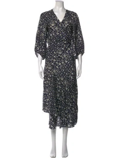Pre-owned Apiece Apart Silk Long Dress In Blue