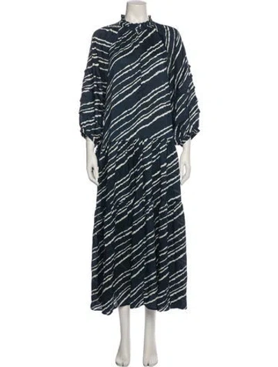 Pre-owned Apiece Apart Silk Long Dress In Blue