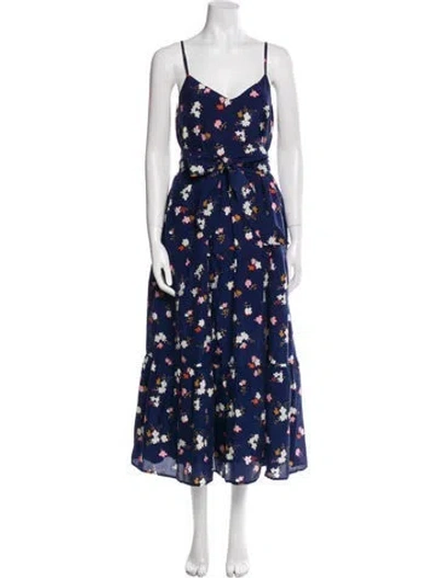 Pre-owned Apiece Apart Silk Long Dress In Blue