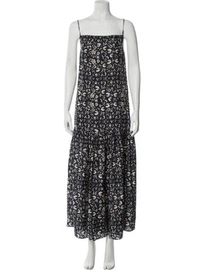 Pre-owned Apiece Apart Silk Long Dress In Blue