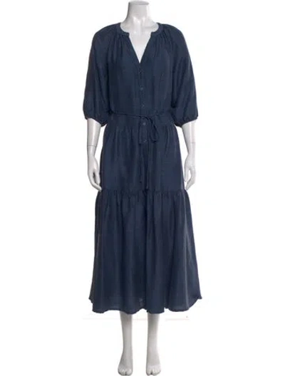 Pre-owned Apiece Apart Silk Long Dress In Blue