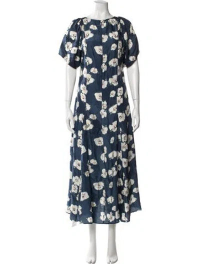 Pre-owned Apiece Apart Silk Long Dress In Blue