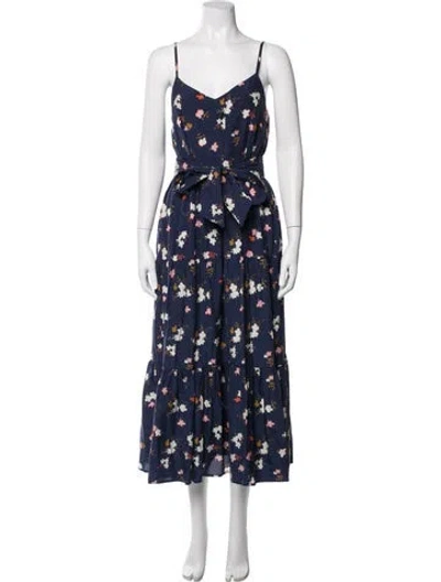 Pre-owned Apiece Apart Silk Long Dress In Blue