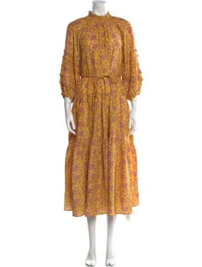 Pre-owned Apiece Apart Silk Long Dress In Multi