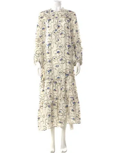 Pre-owned Apiece Apart Silk Long Dress In Neutral