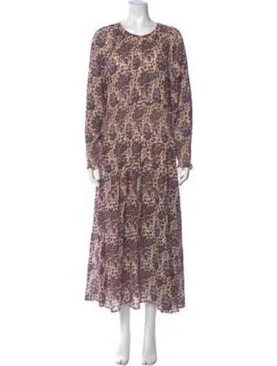 Pre-owned Apiece Apart Silk Long Dress In Neutral