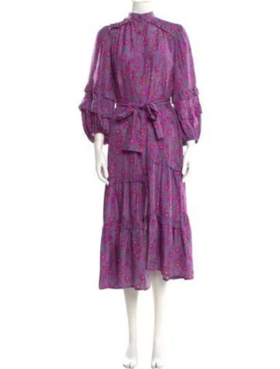 Pre-owned Apiece Apart Silk Long Dress In Purple