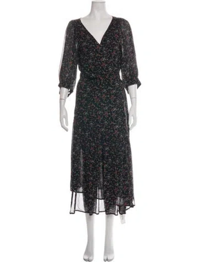 Pre-owned Apiece Apart Silk Midi Length Dress In Black