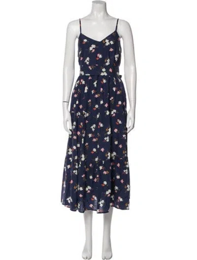 Pre-owned Apiece Apart Silk Midi Length Dress In Blue