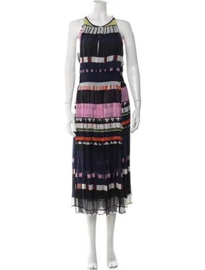 Pre-owned Apiece Apart Silk Midi Length Dress In Blue