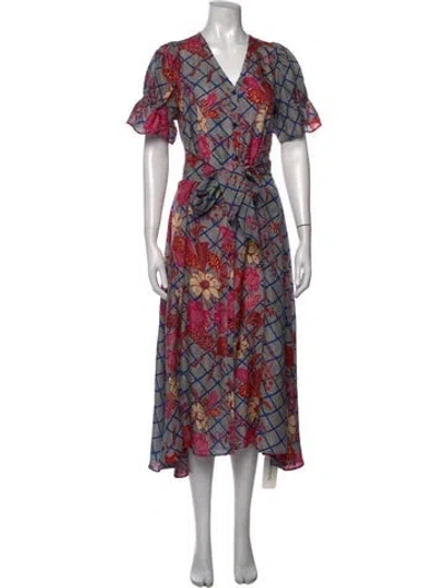 Pre-owned Apiece Apart Silk Midi Length Dress In Blue