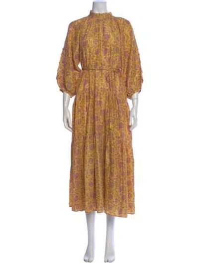 Pre-owned Apiece Apart Silk Midi Length Dress In Multi