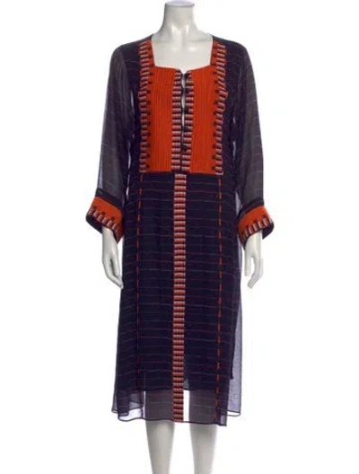 Pre-owned Apiece Apart Silk Midi Length Dress In Orange