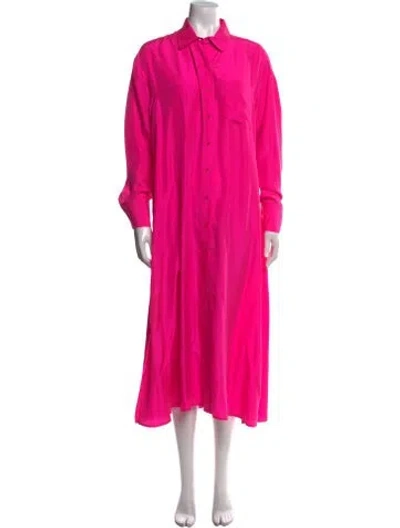 Pre-owned Apiece Apart Silk Midi Length Dress In Pink