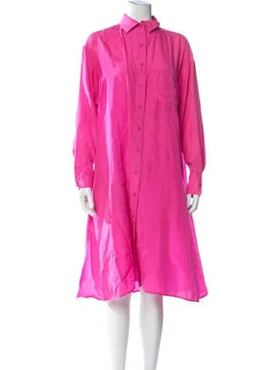Pre-owned Apiece Apart Silk Midi Length Dress In Pink