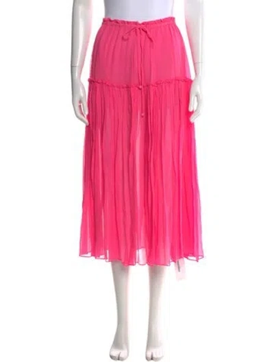 Pre-owned Apiece Apart Silk Midi Length Skirt In Pink