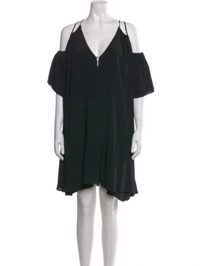Pre-owned Apiece Apart Silk Mini Dress In Black