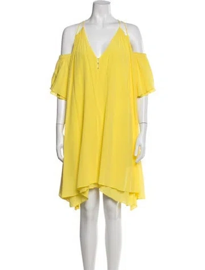 Pre-owned Apiece Apart Silk Mini Dress In Yellow