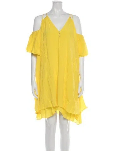 Pre-owned Apiece Apart Silk Mini Dress In Yellow