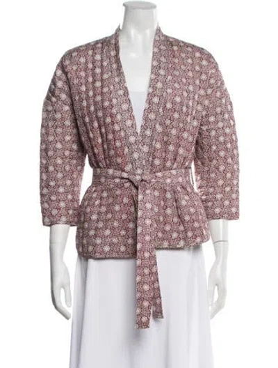 Pre-owned Apiece Apart Silk Patterned Jacket In Red