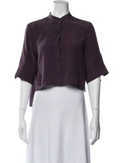 Pre-owned Apiece Apart Silk Printed Blouse In Blue