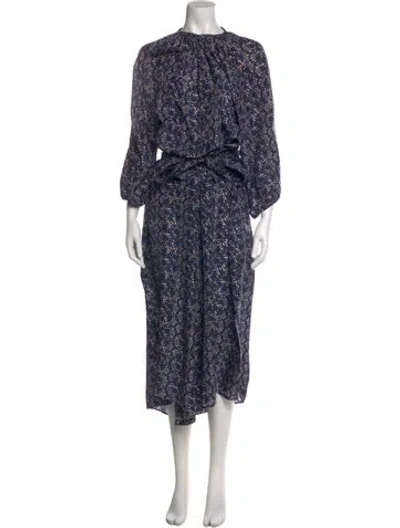 Pre-owned Apiece Apart Silk Printed Jumpsuit In Blue